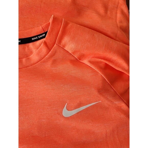 Nike DRI-FIT Hydroguard Swim Shirt Mens M Orange Heather UPF 40+ NEW - Picture 5 of 10